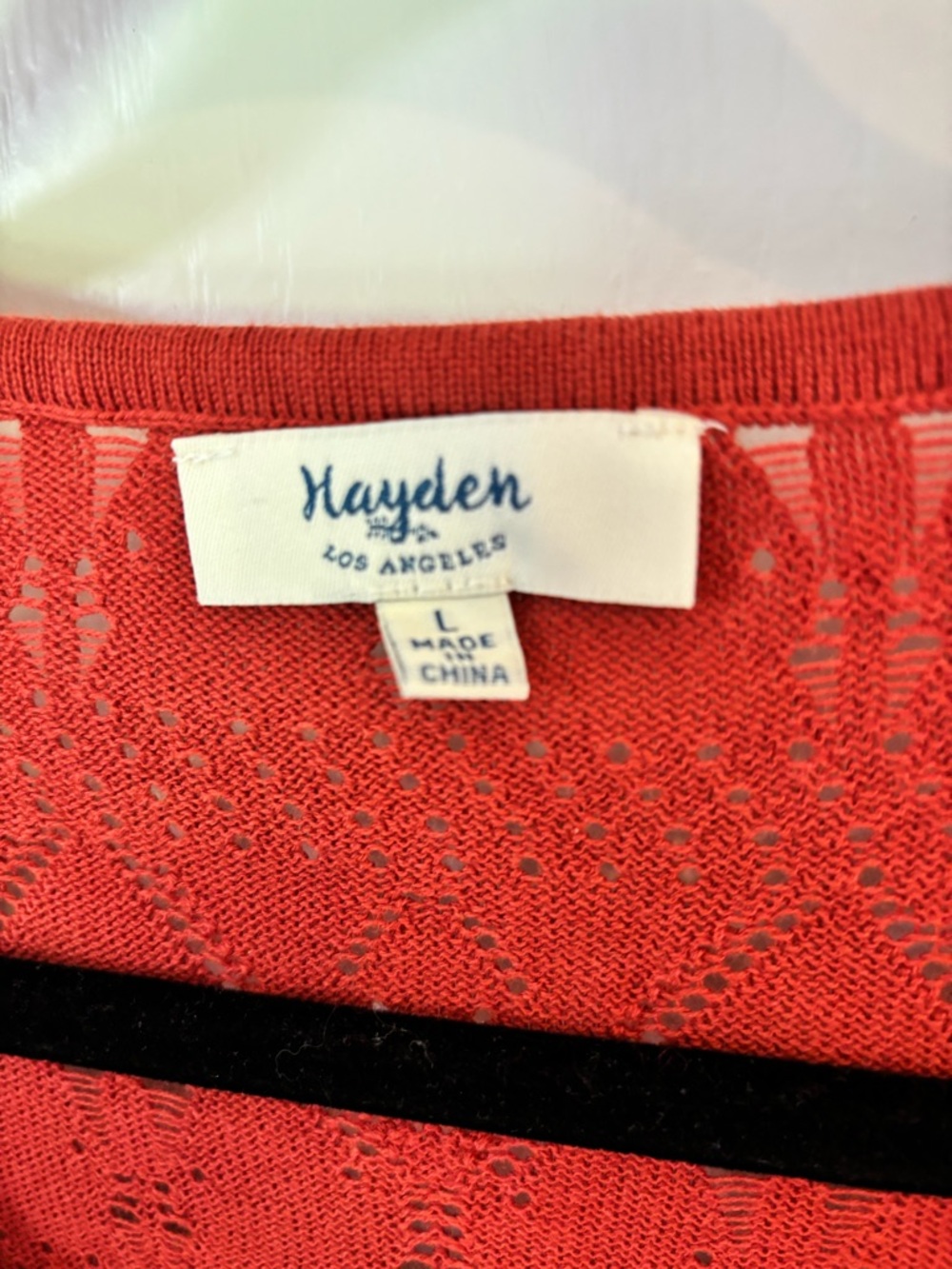 NWT Hayden Size L 100% Cotton Orange Knit Boho Tunic Embroidered Cottagecore - Picture 2 of 6